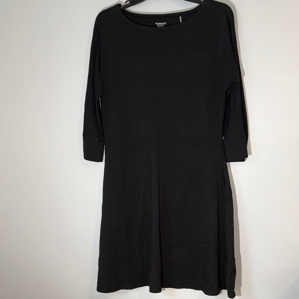 Toad & Co Blue Long Sleeve Dress with Pockets M eco cotton tencel athletic dress